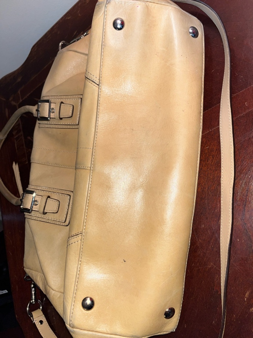 Coach Leather Satchel Shoulder Bag in Tan - Picture 7 of 11